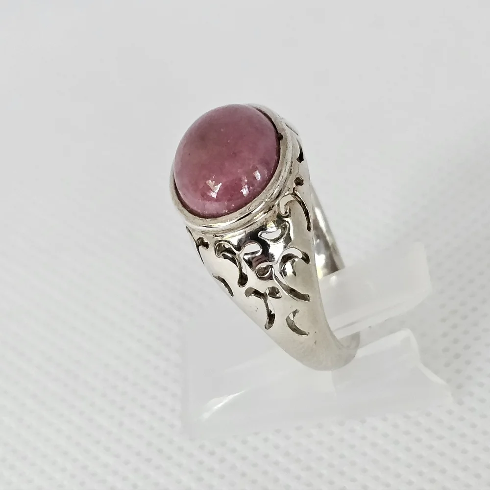 Vintage Natural Rhodochrosite Ring Sterling Silver Size 8! - Picture 6 of 11